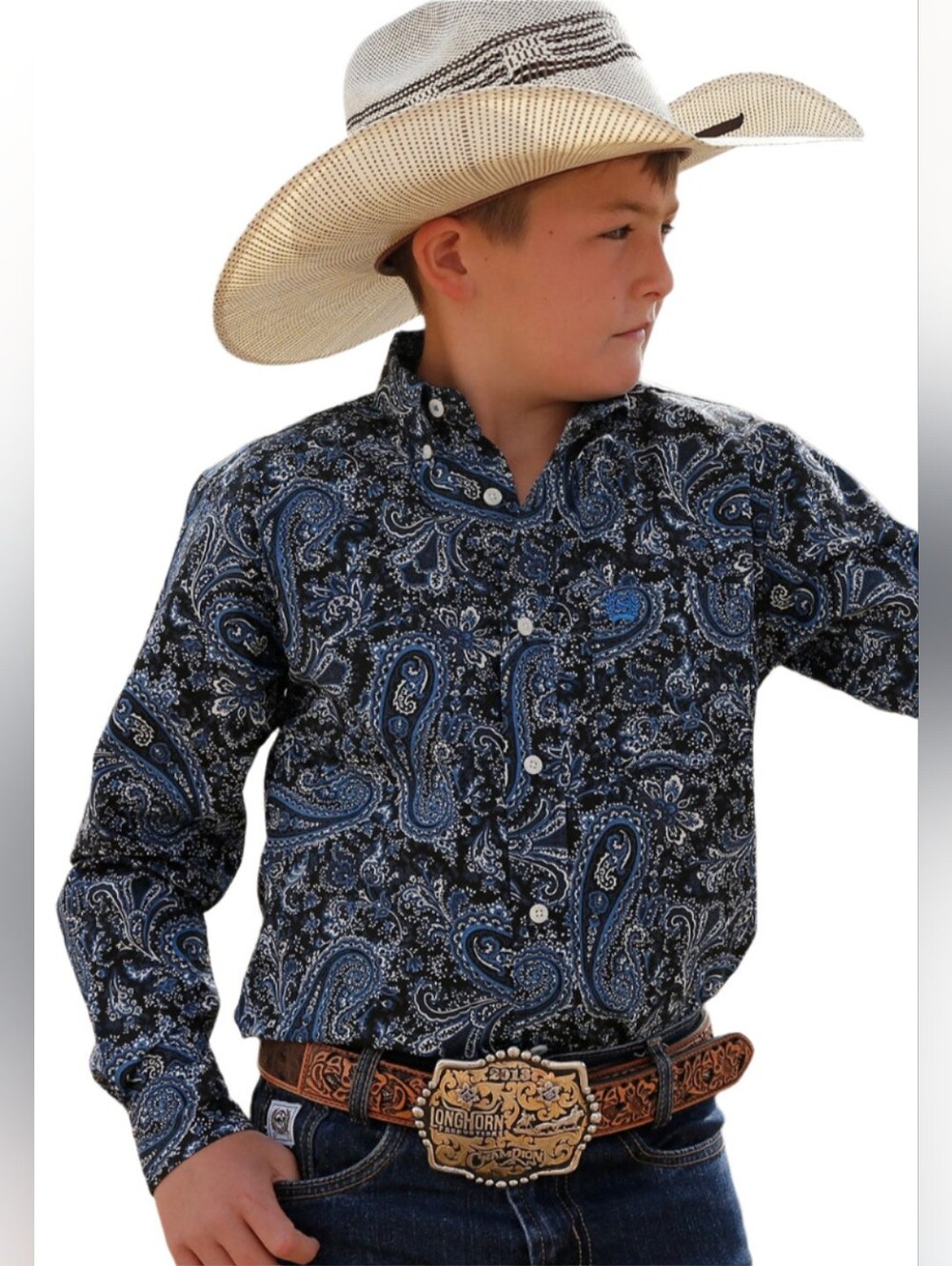 CINCH PAISLEY PRINT BUTTON DOWN WESTERN SHIRT